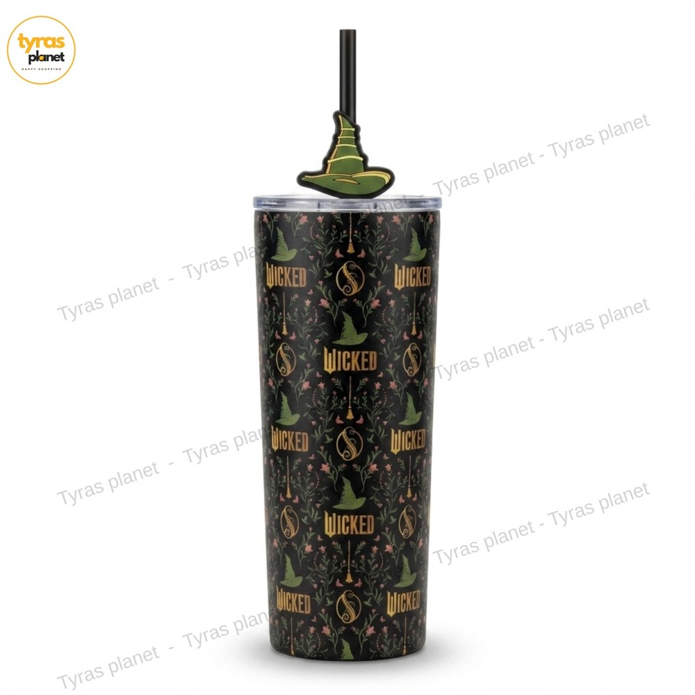 2025 Wicked For Good Universal Studios 24oz Stainless Steel Tumbler w/ Straw NWT